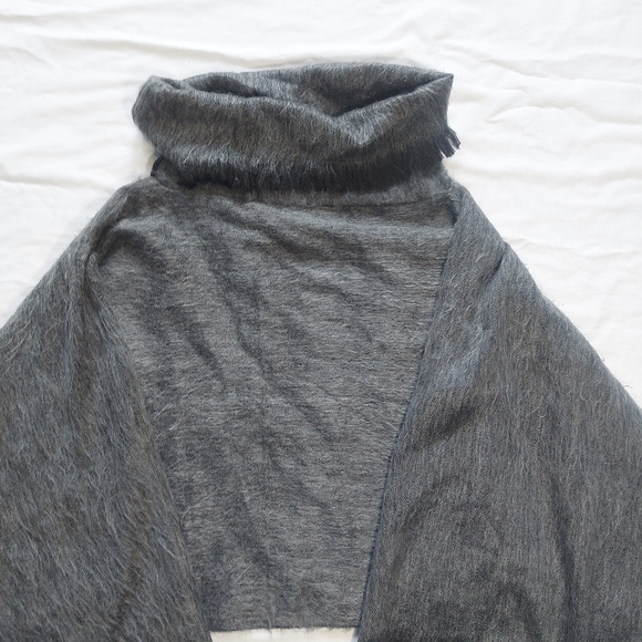 Pokoloko Cowl Neck Alpaca Poncho with Fringe, OS - Picture 3 of 10